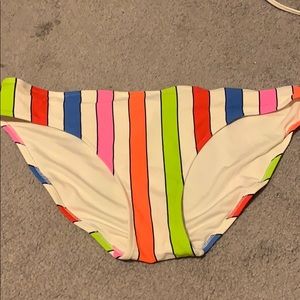 Multicolored striped bikini bottoms